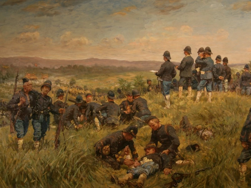 1858-an Hoynck van Papendrecht - Joannes Benedictus van Heutsz con il suo staff durante l'attacco a Bateë-iliëk nel 1901